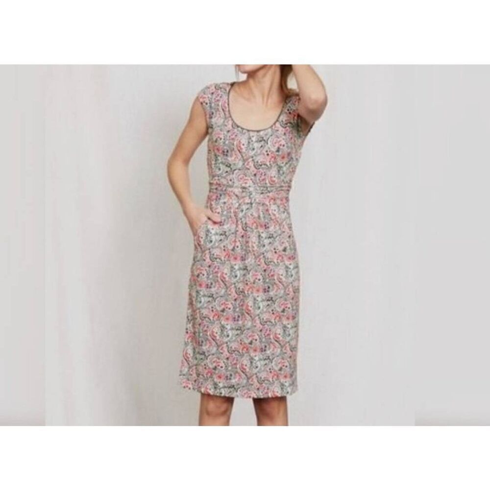 Boden Margot Jersey Paisley Short Sleeve Dress Size 14L